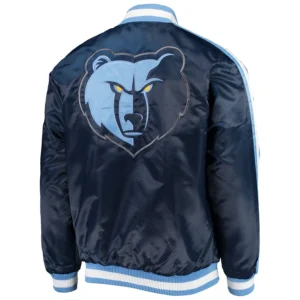 Memphis grizzlies the offensive satin varsity jacket navy 3