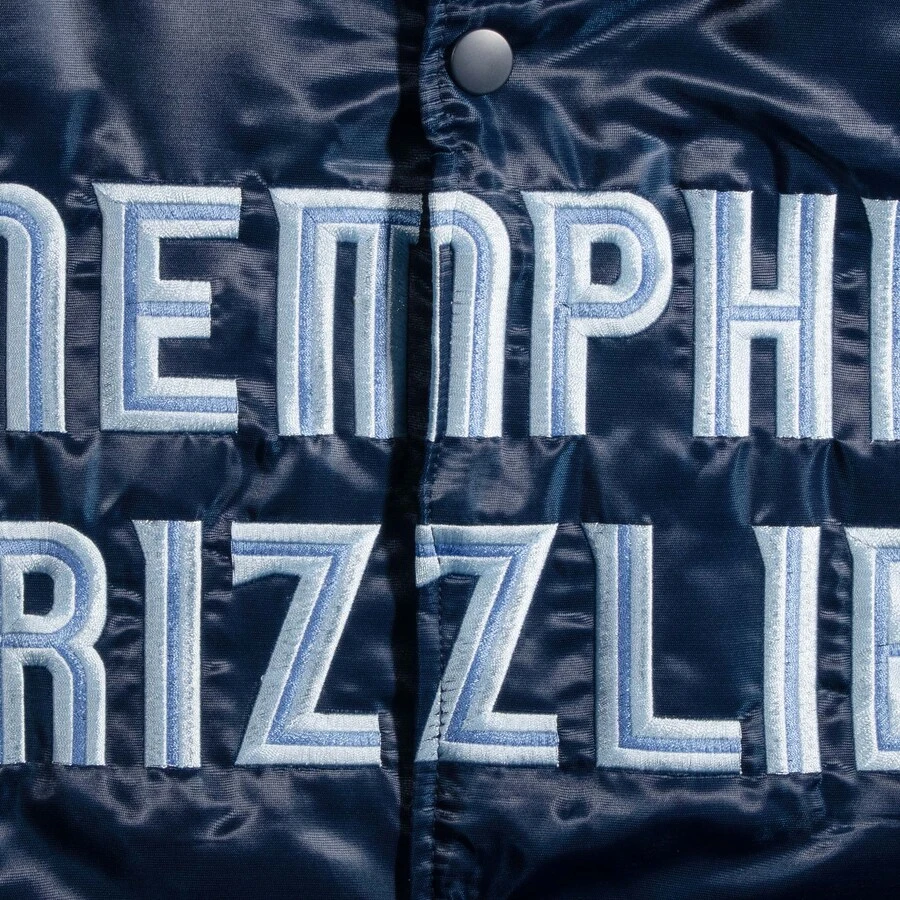 Memphis grizzlies the offensive satin varsity jacket navy 4