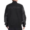 Memphis grizzlies triple black wool varsity jacket 1
