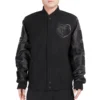 Memphis grizzlies triple black wool varsity jacket