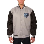Memphis Grizzlies Two Tone Gray/Black Satin Jacket