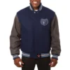 Memphis grizzlies two tone wool varsity jacket navy grey