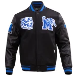 Memphis Tigers Black Classic Wool/Leather Jacket