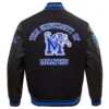Memphis tigers black classic wool leather jacket