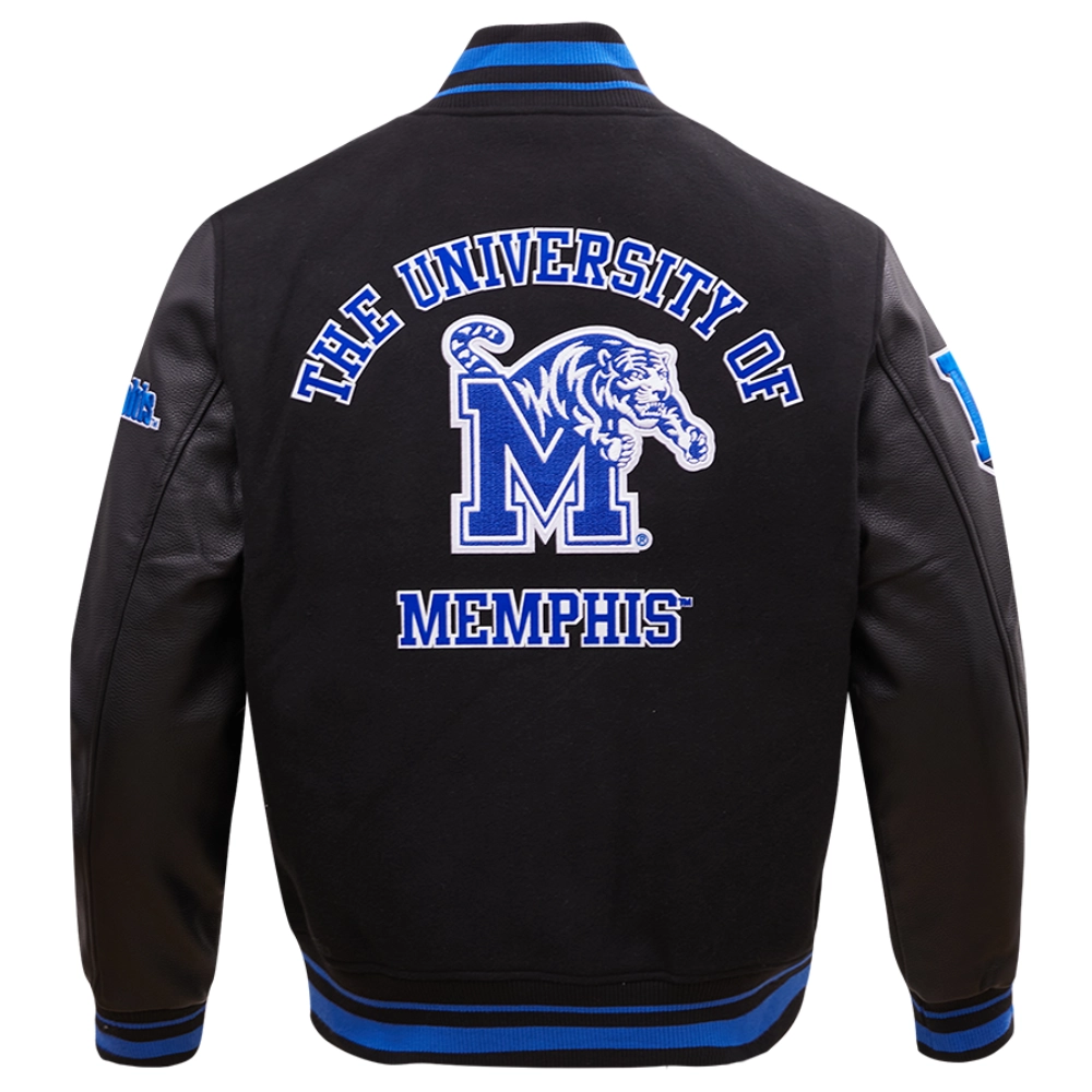 Memphis tigers black classic wool leather jacket