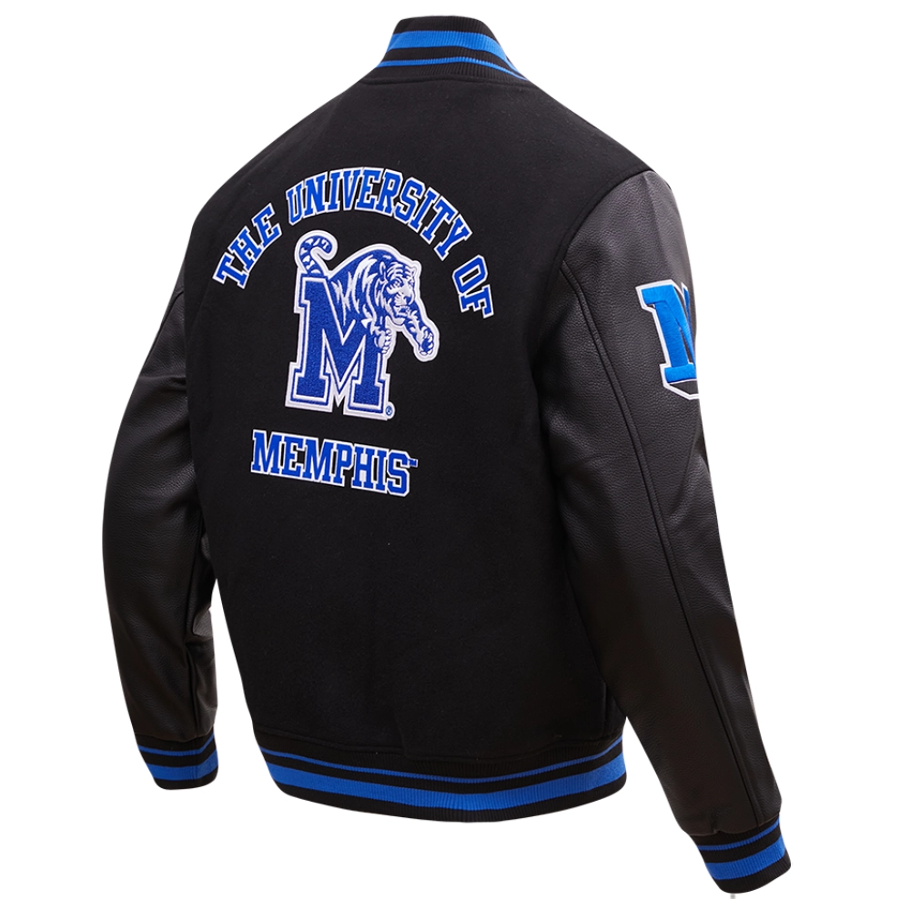 Memphis tigers black classic wool leather varsity jacket