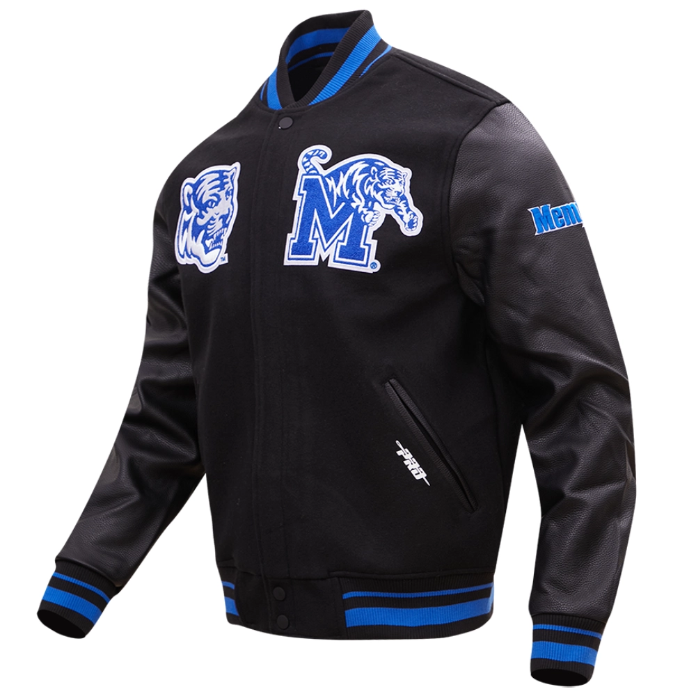 Memphis tigers classic wool leather varsity jacket