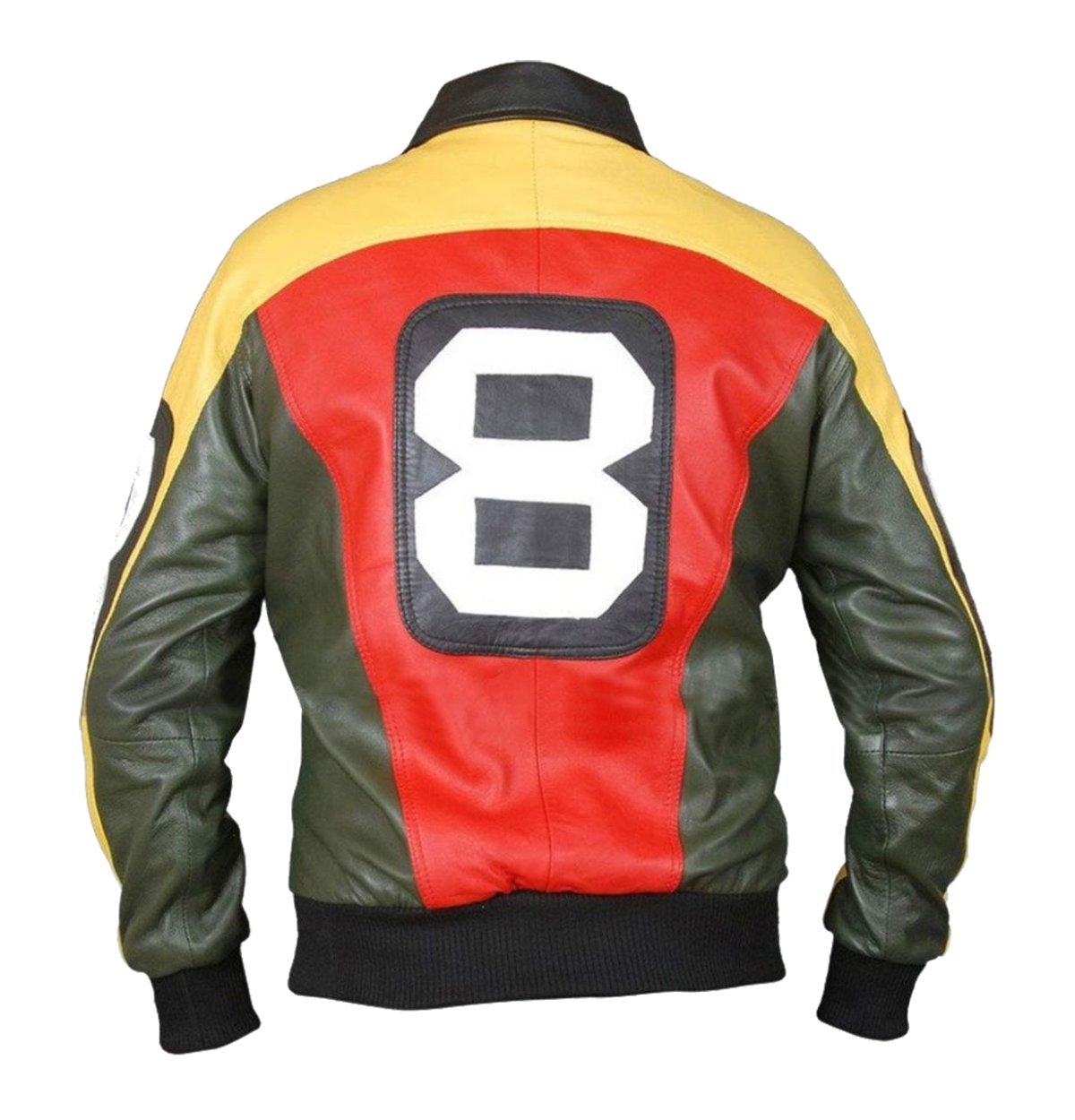 Mens 8 ball multicolor geniune leather jacket new 01