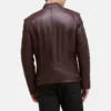 Mens adjustable waist dark bordeaux moto jacket