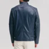 Mens adjustable waist navy moto jacket