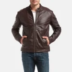 Men’s Brown Cafe Racer Leather Jacket