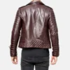 Mens brown motorcycle leather biker jacket 2