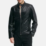 Men’s Cafe Racer Black Leather Jacket