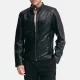 Mens cafe racer black jacket