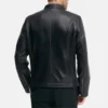 Mens cafe racer black leather jacket