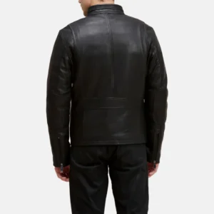 Mens chest yoke black moto jacket