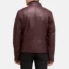 Mens chest yoke oxblood moto jacket