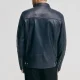 Mens chest zip pocket navy moto jacket
