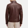 Mens cognac moto leather jacket