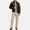 Mens harrington black bomber jacket