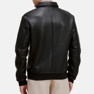 Mens harrington bomber leather jacket