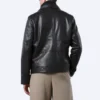 Mens hybrid black leather jacket