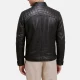 Mens moto real leather black style jacket