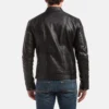 Mens premium black cafe racer leather jacket 1 1