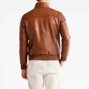 Mens ribbed cuffs whiskey bomber jacket