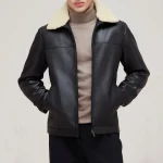 Men’s Shearling Black Leather Jacket