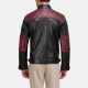 Mens shoulder black maroon moto jacket