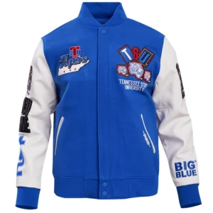 Mens tennessee state tigers homecoming wool leather jacket