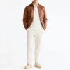 Mens whiskey bomber leather jacket