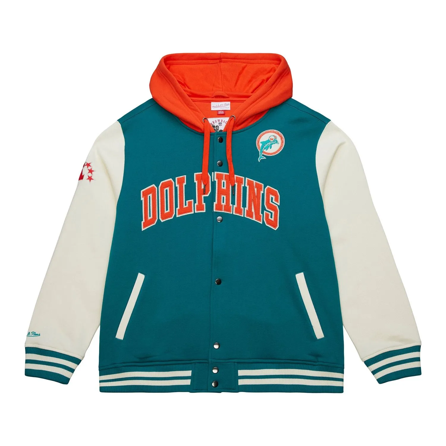 Miami dolphins courtside hooded jacket