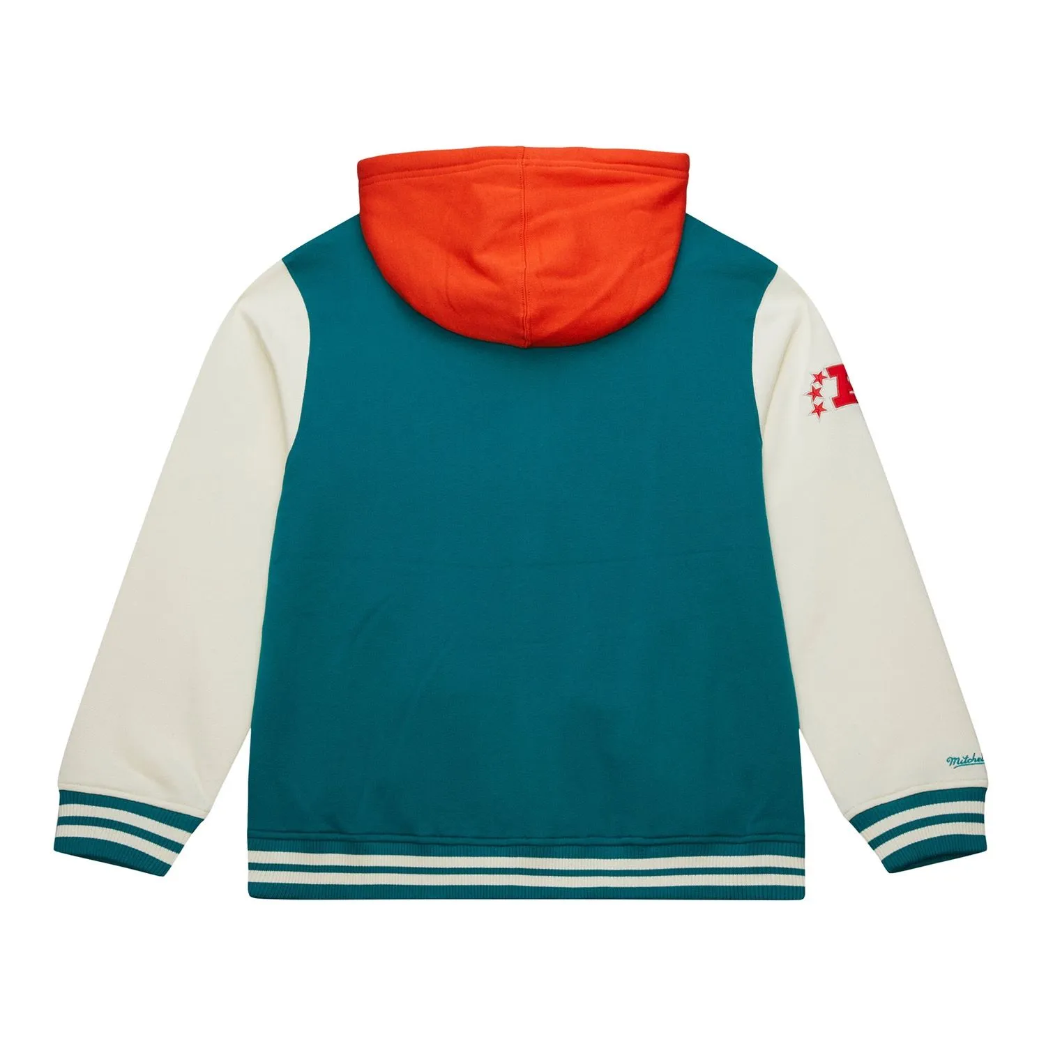 Miami dolphins courtside hooded varsity jacket