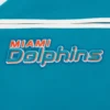 Miami dolphins mashup wool leather varsity jacket blue white 3