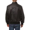 Miami heat full leather bomber varsity jacket black 2