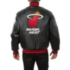 Miami heat genuine leather varsity jacket black 2