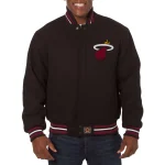 Miami Heat One Color Black Wool Jacket