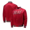 Miami heat hardwood classics red varsity jacket