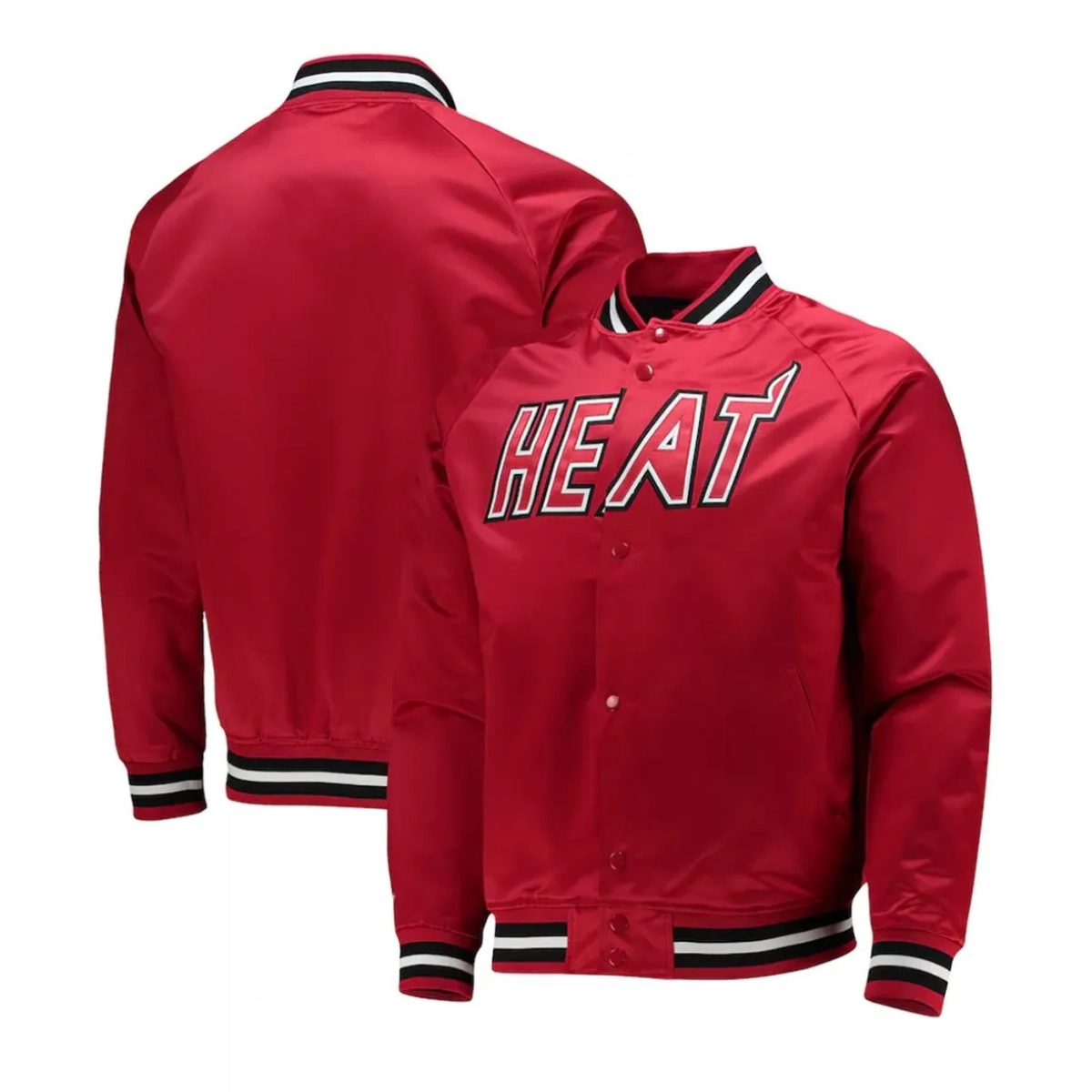 Miami heat hardwood classics red varsity jacket