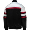 Miami heat hardwood classics script full snap black satin varsity jacket 2