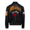 Miami heat jeff hamilton full leather puffer old english jacket black 2