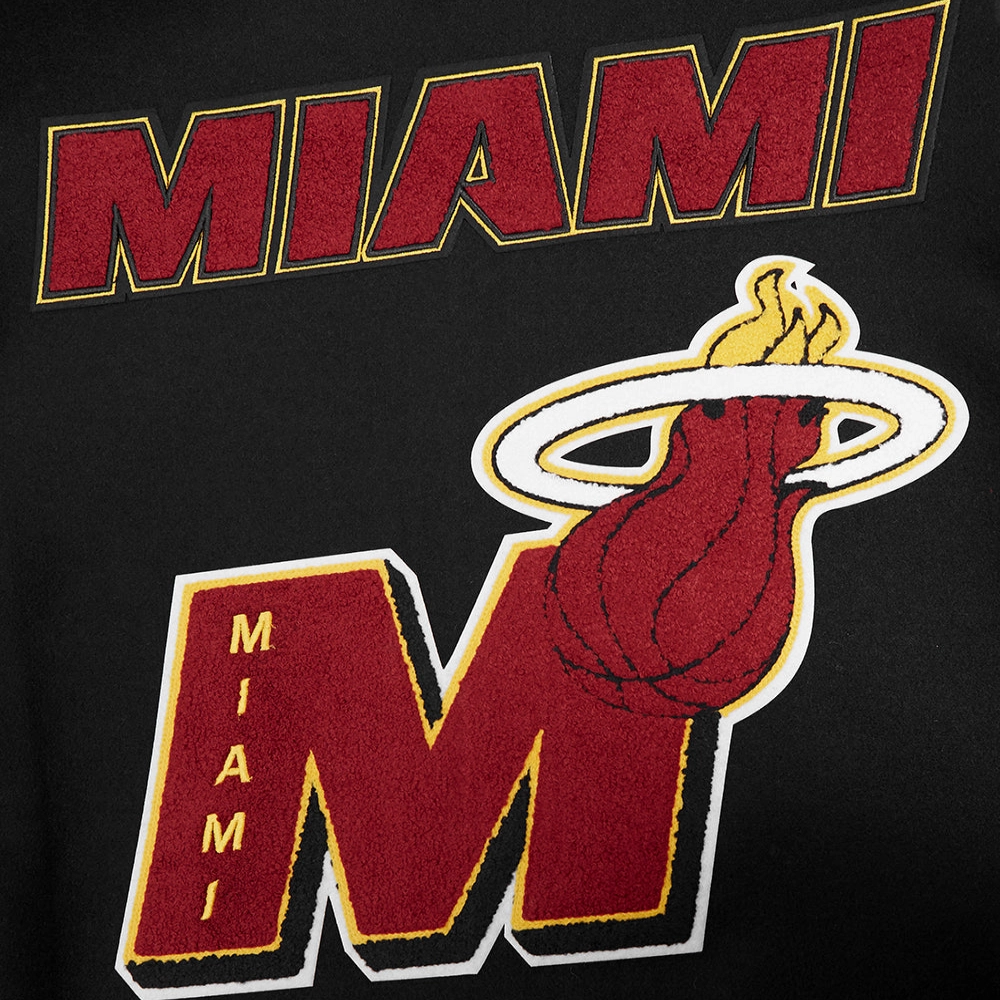 Miami heat mashup wool leather varsity jacket black 2 1