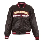 Miami Heat NBA Finals Champions Black Satin Jacket