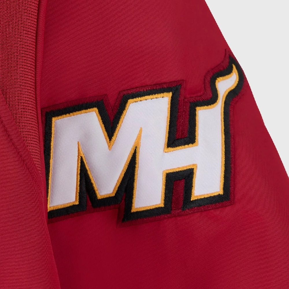 Miami heat playboy red satin varsity sleeve logo