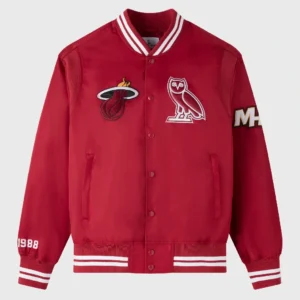 Miami heat playboy red varsity jacket