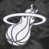 Miami heat pro standard chest heat culture black satin varsity jacket 6