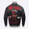 Miami heat pro standard old english black satin varsity jacket 4