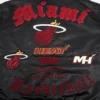 Miami heat pro standard old english black satin varsity jacket 9